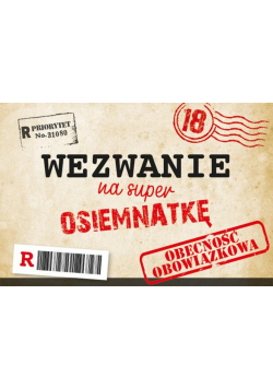 Zaproszenie Urodziny Osiemnastka ZA-80 (10szt.)