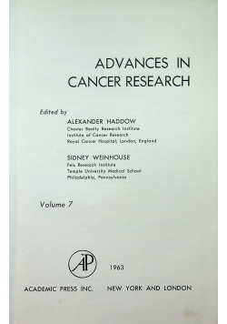 Advences in Cancer Resarch