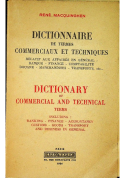 Dictionnaire de termes commerciaux et techniques