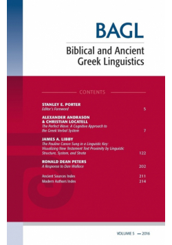 Biblical and Ancient Greek Linguistics, Volume 5