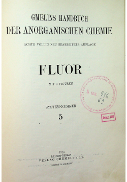 Gmelins Handbuchder Anorganischen Chemie 5 1928 r.