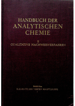 Hanbuch der analytischen chemie II