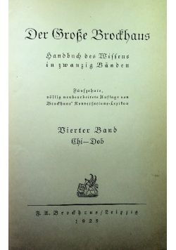 Der Grosse Brockhaus Vierter Band 1929 r.