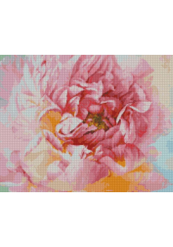 Diamentowa mozaika - Delikatna piwonia 40x50