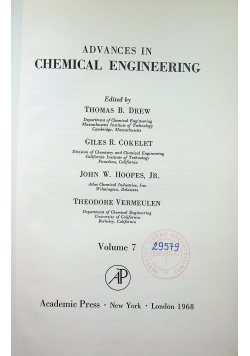 Advances in Chemical engineering volume 7