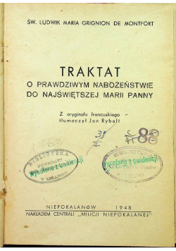 Traktat O Prawdziwym Nabożeństwie 1948 r.