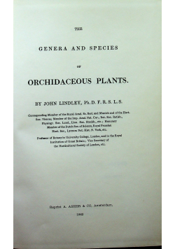 The genera and species of orchidaceous plants