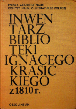 Inwentarz biblioteki Ignacego Krasickiego z 1810 r