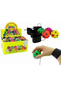 Piłka na gumce 6 cm serca 4 kolory MIX