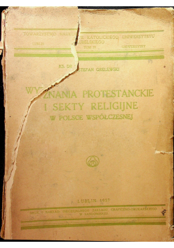 Wyznania protestanckie i sekty religijne w Polsce współczesne 1937r