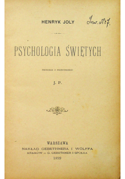 Psychologia Świętych 1899 r.