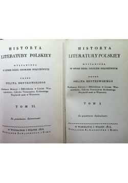 Historya literatury polskiey Tom 1 i 2 Reprinty z 1814 r.