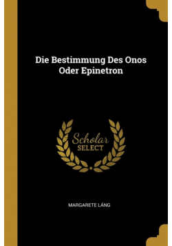 Die Bestimmung Des Onos Oder Epinetron