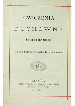 Ćwiczenia duchowne 1894 r