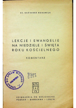 Lekcje i ewangelie na niedziele i święta roku kościelnego