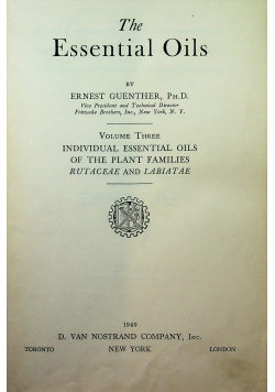 The essentail oils 1949r