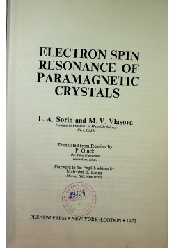 Electron spin resonance of paramagnetic crystals