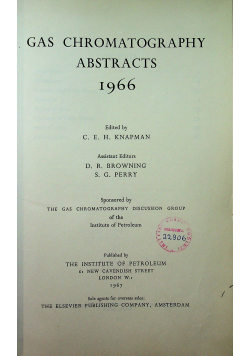 Gas Chromatography Abstracts