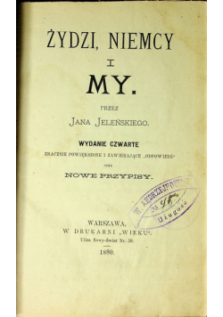 Żydzi Niemcy i My 1880r