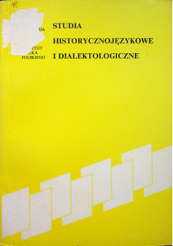 Studia historycznojęzykowe i dialektologiczne
