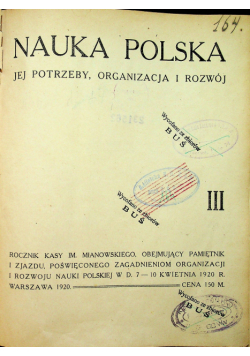 Nauka polska jej potrzeby organizacja i rozwój 1920 r.