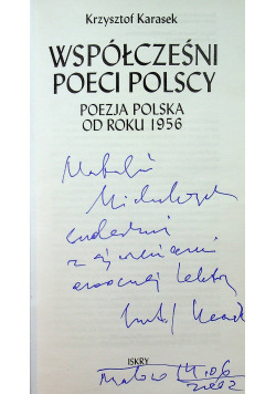 Współcześni Poeci Polscy autograf