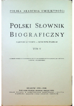 Polski słownik biograficzny Tom V reprint 1946