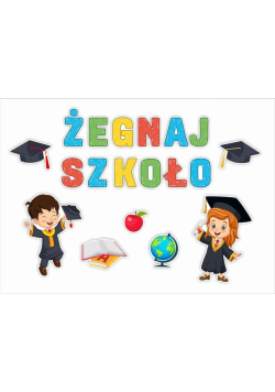 Dekoracje okienne szkoła - Żegnaj szkoło 19szt.