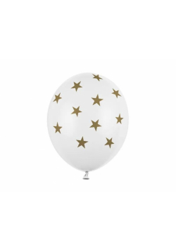 Balony 30cm gwiazdki Pastel Pure White 6szt