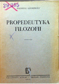 Propedeutyka filozofii 1950 r.