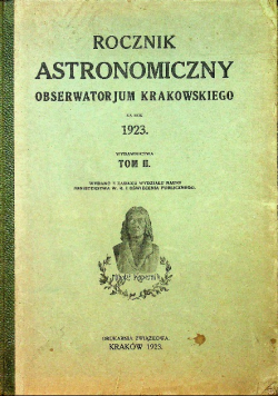 Rocznik astronomiczny tom II 1923 r.