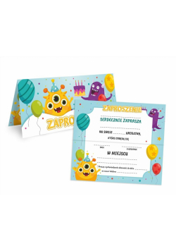 Zaproszenie na urodziny - Potworki (10szt)