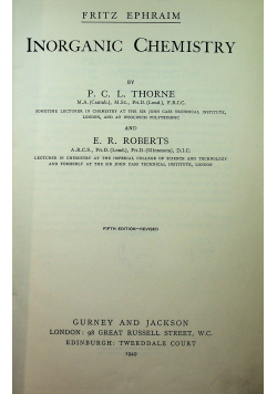 Inorganic chemistry 1949r