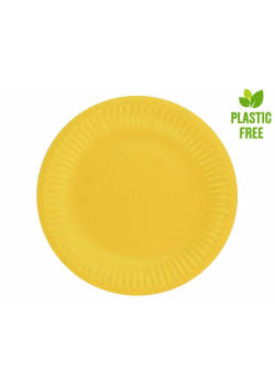 Talerzyki papierowe jednokolorowe żółte 18cm 6szt