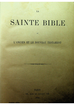 La Sainte Bible 1904 r.