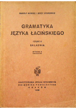 Gramatyka języka łacińskiego część II 1948 r