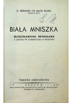 Biała mniszka 1939 r