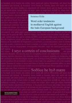 Word order tendencies in mediaeval English against the Indo - European background