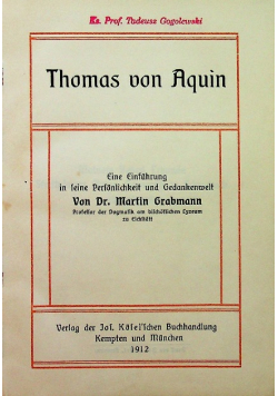 Thomas von Aquin eine einfuhrung in feine 1912 r
