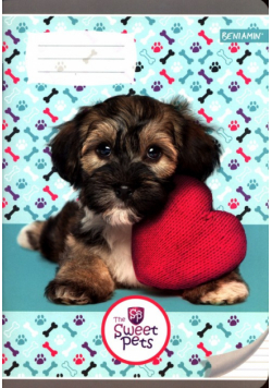 Zeszyt A5 w trzy linie kolorowe 16 kartek Sweet Pets