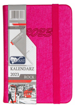 Kalendarz 2023 A7 tyg. Rock różowy ELEFANT
