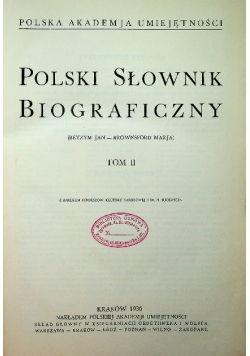 Polski Słownik Biograficzny Tom 2