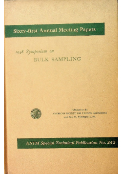 1958 Symposium on Bulk Sampling