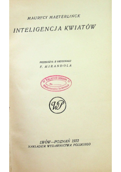Inteligencja kwiatów 1922 r