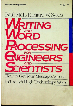 Writing and Word Processing for Engineers and Scientists