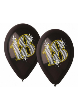 Balony premium hel 18 czarne 30cm 5szt