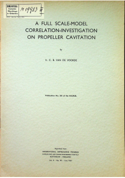 A full scale model correlation investigation on propeller cavitation