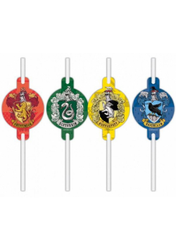 Rurki papierowe z medalionem Harry Potter 4szt.