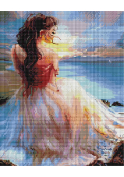 Mozaika diamentowa - Dziewczyna na brzegu 40x50cm