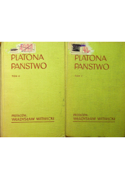 Platona Państwo tom I i II